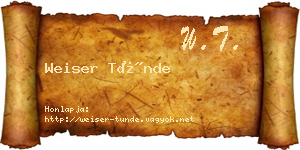 Weiser Tünde névjegykártya